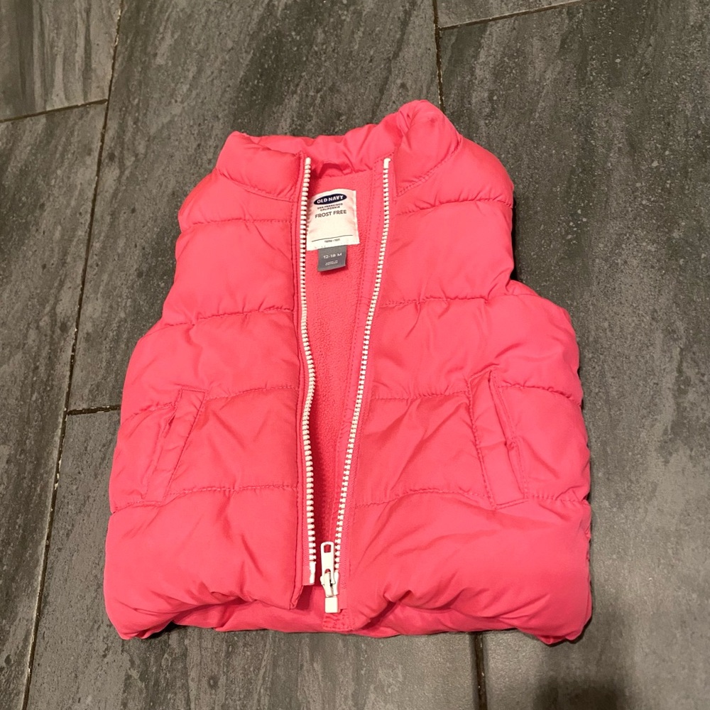 Old Navy Vibrant Pink Puffer Vest